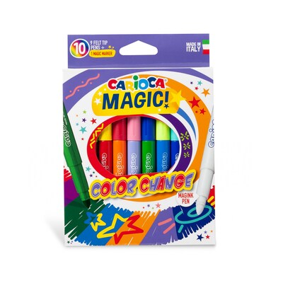 CARIOCA Magic! Washable Kids Markers, Bold Tip, Assorted Colors, 10/Pack, 2/Bundle (CRA42737-2)
