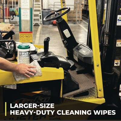 Simple Green Safety 1-Ply Towels, 10" x 12", Unscented, White, 75 Wipes/Canister (SMP13351)