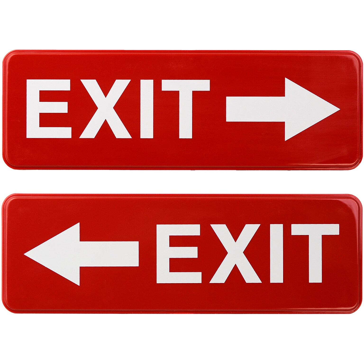 Excello Global Products Emergency Exit Indoor/Outdoor Wall Sign, 9 x 3, Red/White, 2/Pack (EGP-HD-0257)