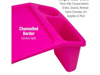 Mind Reader 10.75" x 22.25" Plastic Kids' Lap Desk Activity Tray, Pink (KIDLAP-PNK)