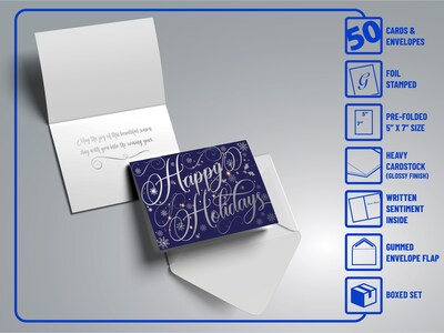 Better Office Holiday Card, 7 x 5, 50/Pack (64661-50PK)