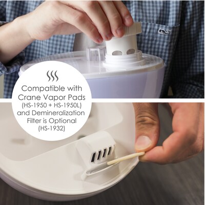 Crane Droplet Ultrasonic Cool Mist Tabletop Humidifier, 0.5-Gallon, White (EE-5302W)