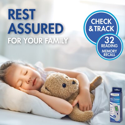 Veridian Non Contact Infrared Digital Temporal Thermometer, White (09-183)