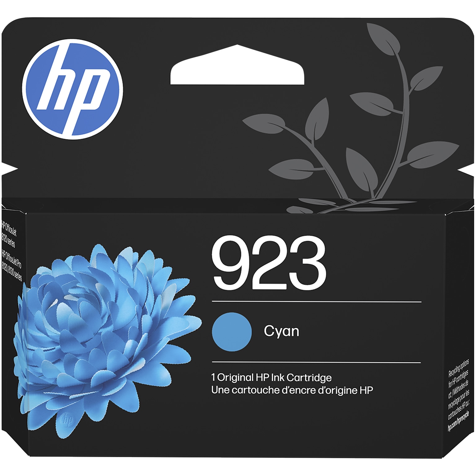 HP 923 Cyan Standard Yield Ink Cartridge, Prints Up to 400 Pages (4K0T0LN)