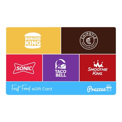 $5 Prezzee Fast Food eGift Card - 5 Top Brands