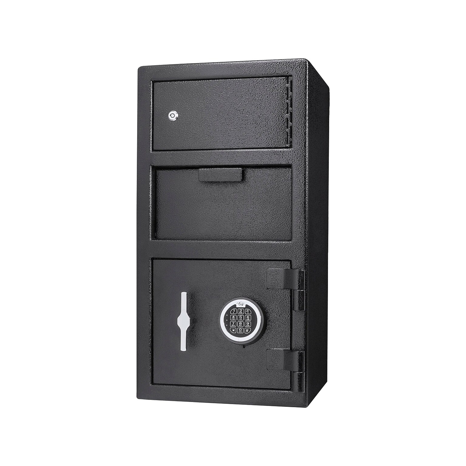 Barska Dual-Compartment Steel Depository Safe with Keypad Lock, 0.72/0.78 cu. ft., Black (AX13310)