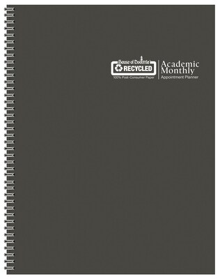 2025-2026 House of Doolittle 8.5" x 11" Academic Year Monthly Planner, Charcoal (226503-26)