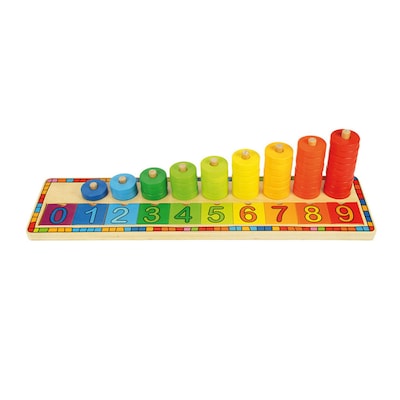 Bigjigs Toys Wooden Learn to Count Stacking Toy, Grades PreK-2 (BJT531)