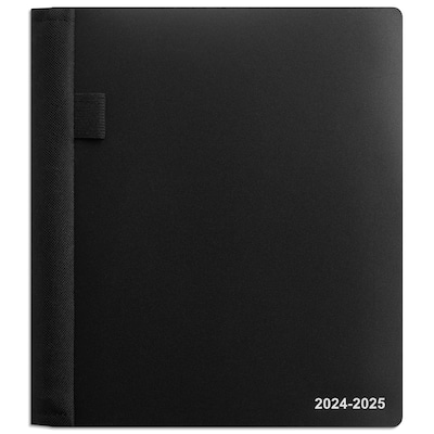 2024-2025 Staples 7 x 9 Academic Weekly & Monthly Appointment Book, Plastic Cover, Black (ST25497-