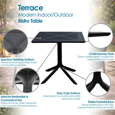 Regency Niche Terrace 5-Piece Square Dining Set, 31.5"D x 31.5"W, Black (TOB3131BK41BK)