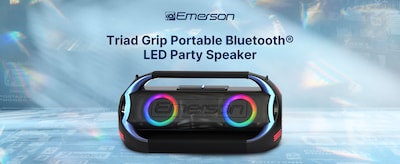 Emerson Triad Grip Portable Bluetooth LED Party Speaker, Black (EDSP-5000)