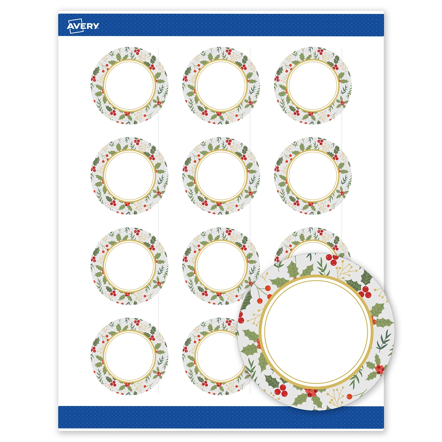 Avery Circle Multipurpose Labels, 2 Dia., White, 120/Pack (19479370463)