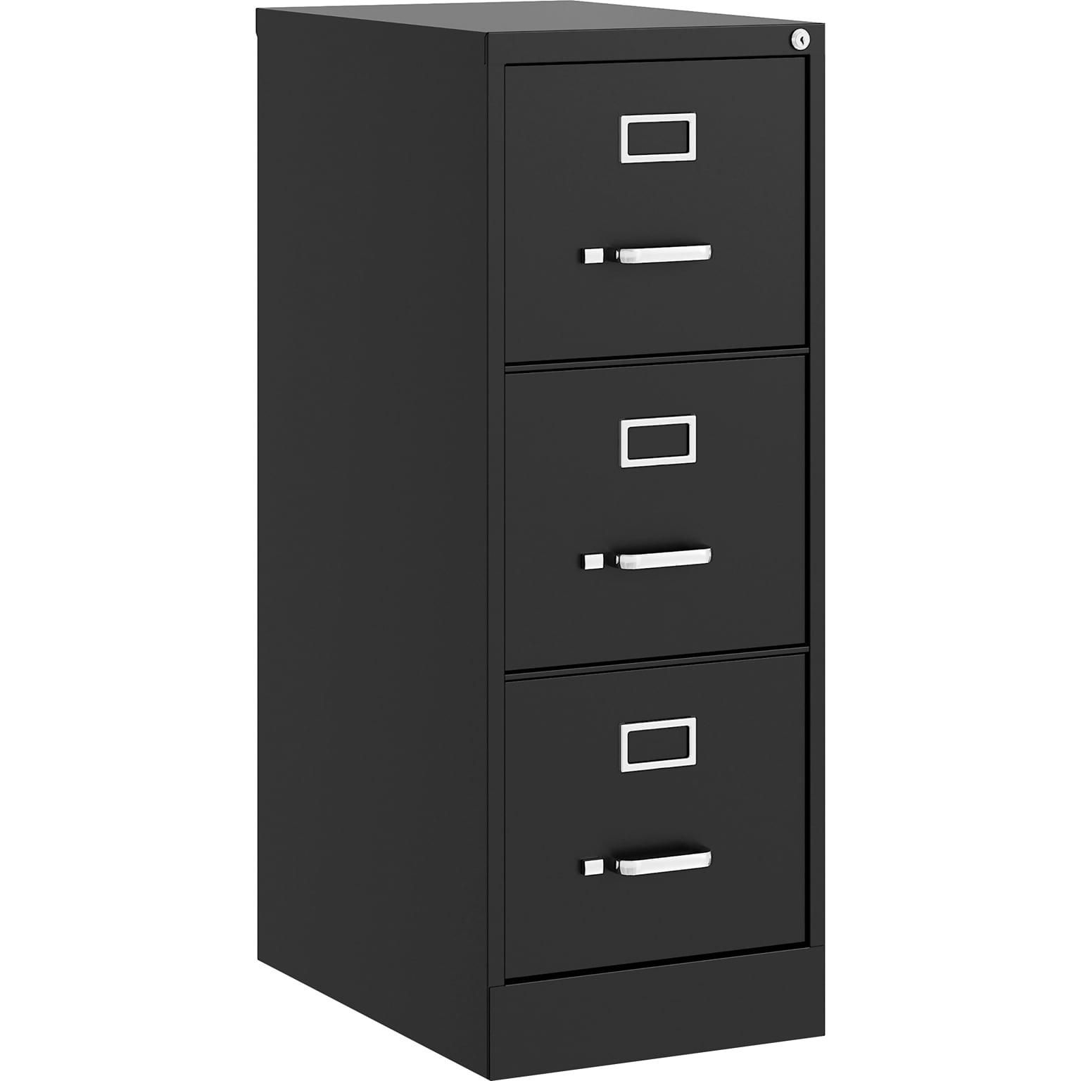 Lorell Fortress 3-Drawer Vertical File Cabinet, Letter Size, Lockable, 40.2H x 15W x 22D, Black (LLR42297)
