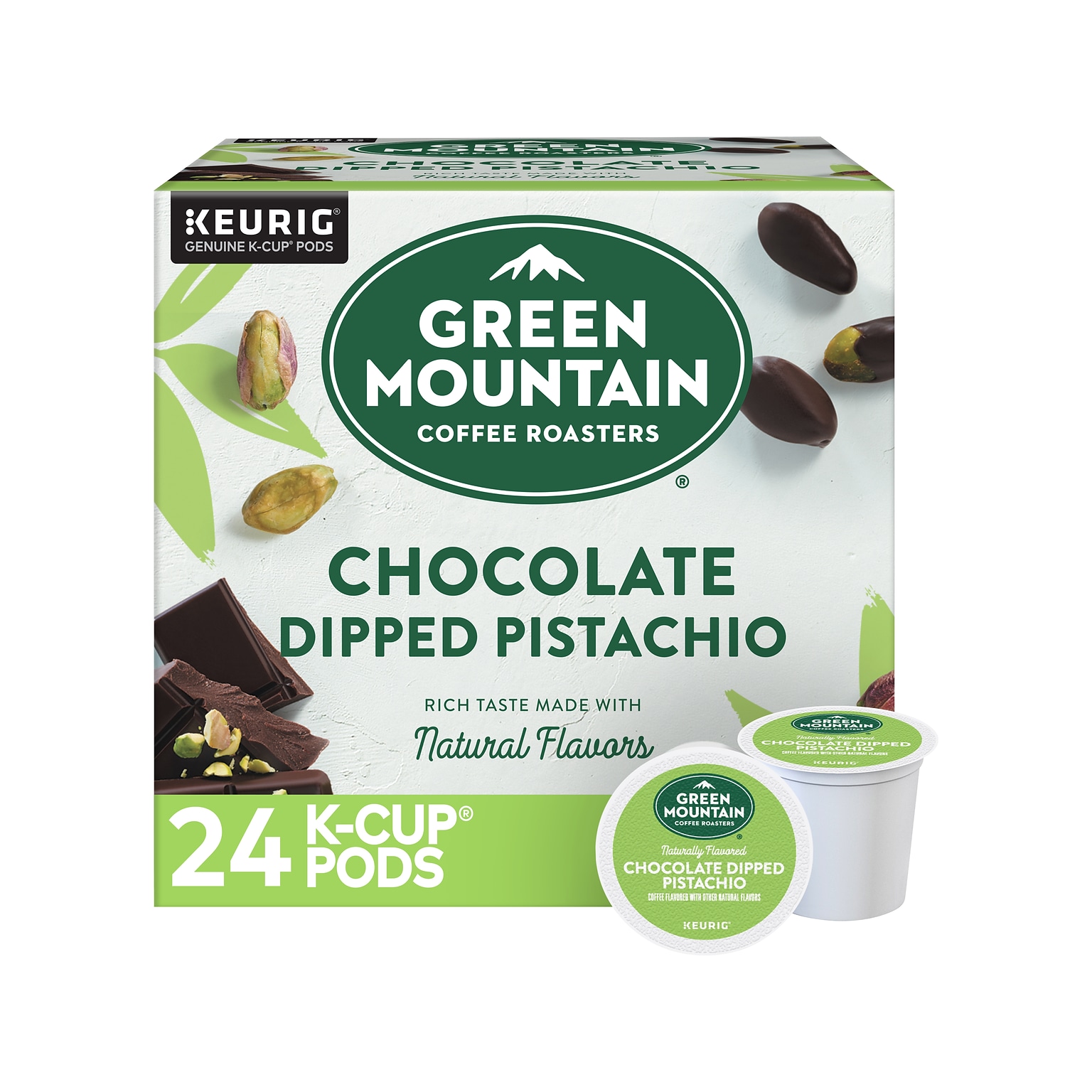 Green Mountain Coffee Roasters Chocolate Dipped Pistachio Coffee Keurig® K-Cup® Pods, Light Roast, 24/Box (5000378228)