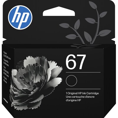 HP 67 Black Standard Yield Ink Cartridge, Prints Up to 120 Pages (3YM56AN#140)
