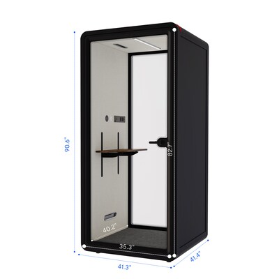 FlexiSpot NeoPod Modular Series 1-Person Privacy Booth with Switchable Privacy Glass, Black (P1FC-3B-Pro)