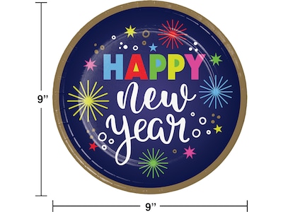 Creative Converting New Year's Eve Paper Plate, Multicolor, 24/Pack (DTC367018DPLT)