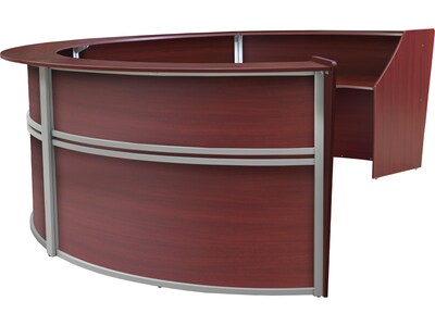 Regency Marque 142W Curved Reception Desk Workstation, Mahogany (77294MH)