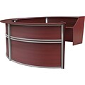 Regency Marque 142W Curved Reception Desk Workstation, Mahogany (77294MH)