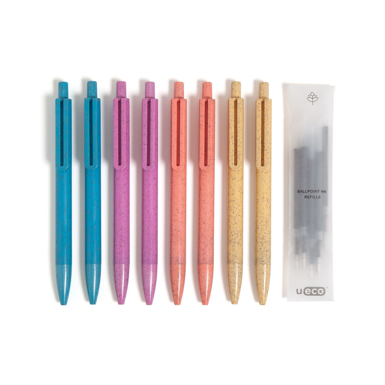 U Brands Retractable Ballpoint Pen, Medium Point, 0.7mm, Black Ink, 8/Pack (7168U01-24)
