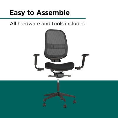 Workplace2.0™ Bedford Ergonomic Fabric/Mesh Swivel Task Chair, Black (UN60991)