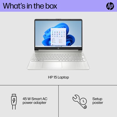 HP 15-dy2713st 15.6" Laptop, Intel Core i3-1125G4, 8GB Memory, 256GB SSD, Windows 11 (7H384UA#ABA)