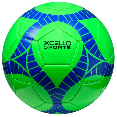 Xcello Sports Size 3 Soccer Balls with Pump, Orange, Green, Navy, 6/Pack (SB-S3-6-ASST-1)