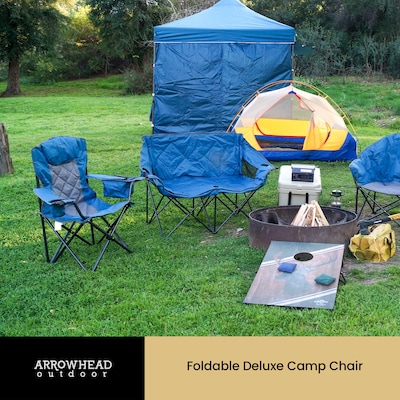 Arrowhead Outdoor Quad 6-Can Armrest Outdoor Chair, Ocean Blue (TSRTKKS0273U)