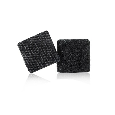 Velcro® Brand 7/8" x 7/8" Sticky Back Hook & Loop Fastener Mounting Squares, Black, 12/Pack (90072)