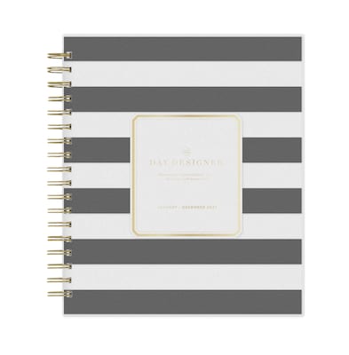 2027 Blue Sky Day Designer 8 x 10 Daily Planner, Black/White (161647)