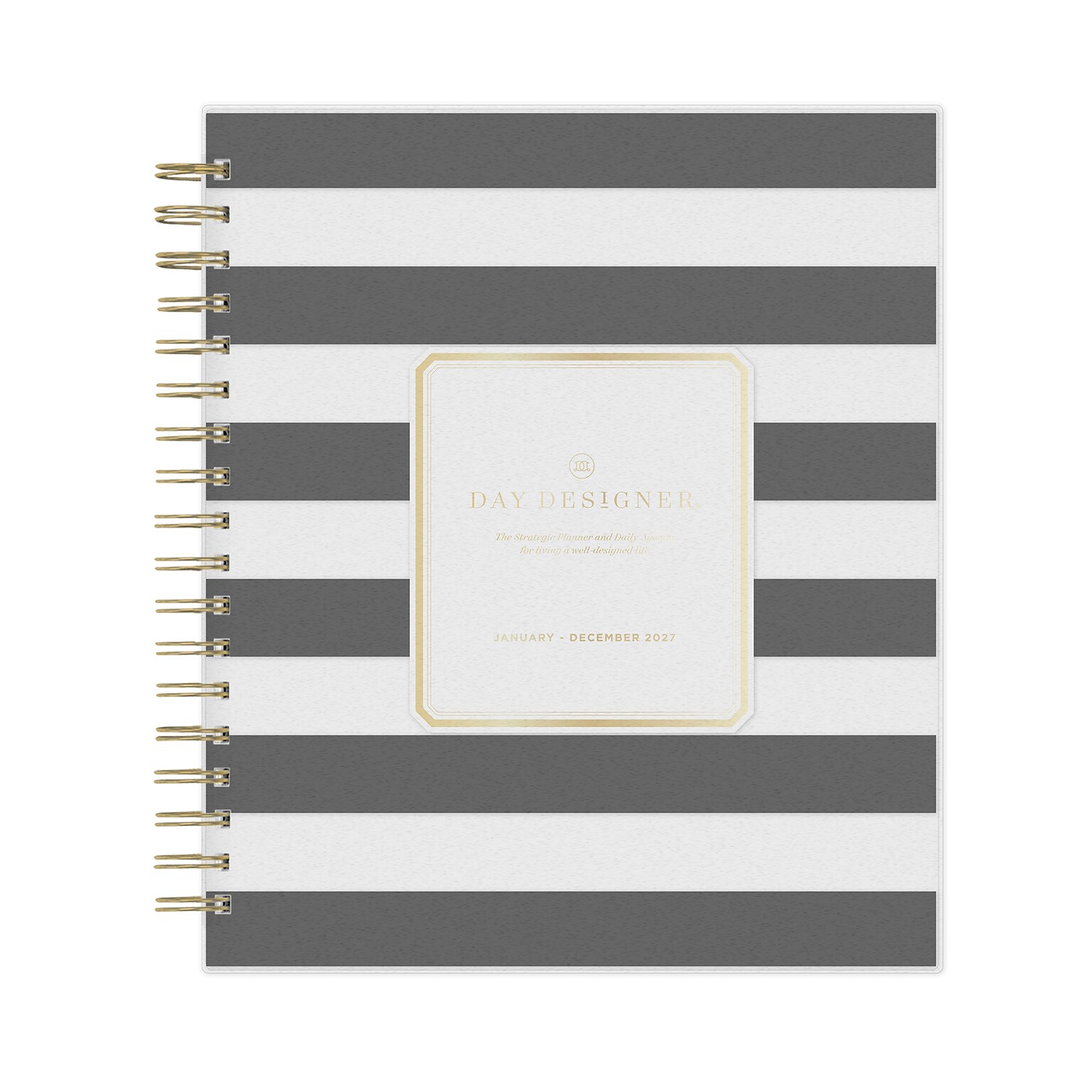 2027 Blue Sky Day Designer 8 x 10 Daily Planner, Black/White (161647)
