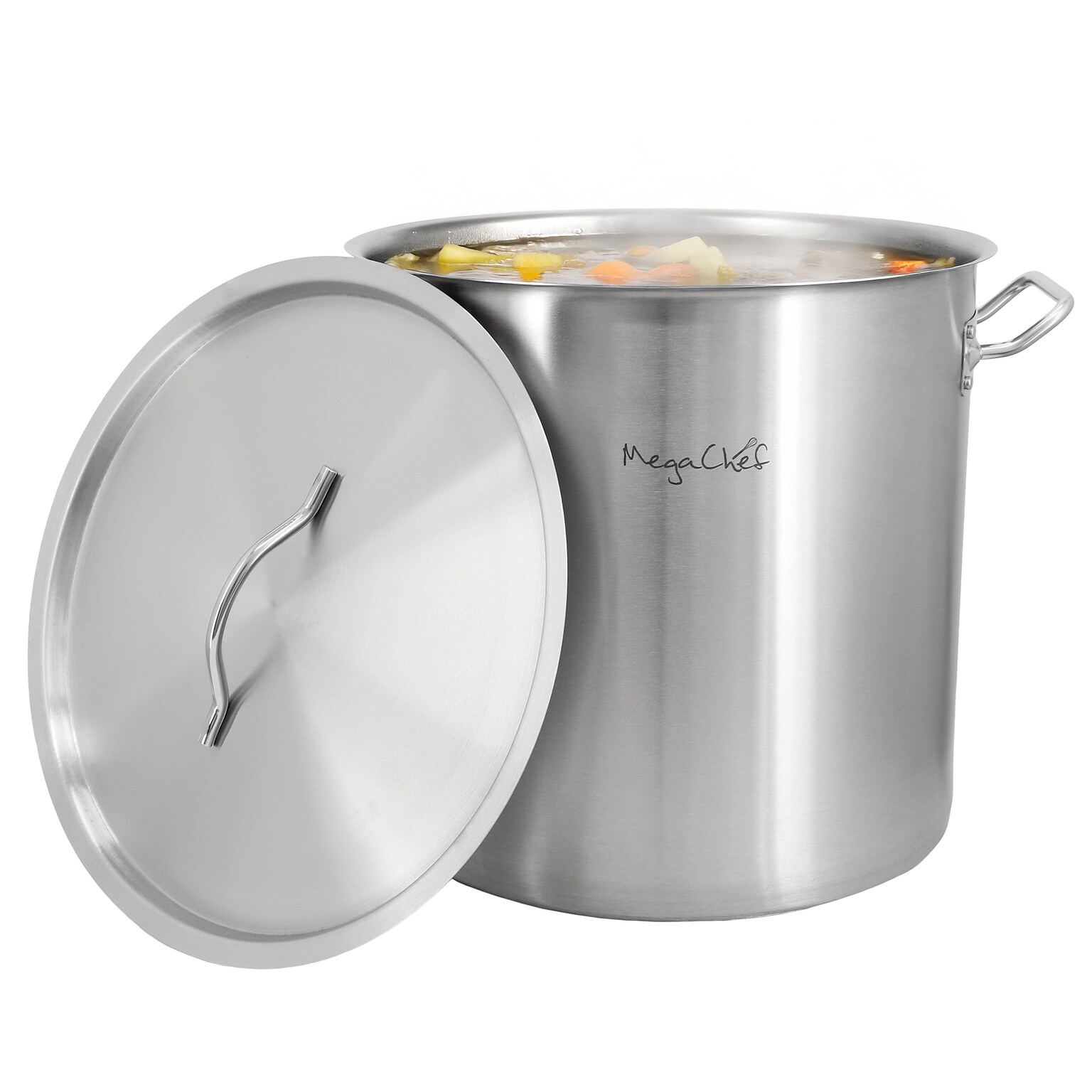 MegaChef Professional Kitchen Stainless Steel 26.4 Qt. Stock Pot, Silver (935122008M)