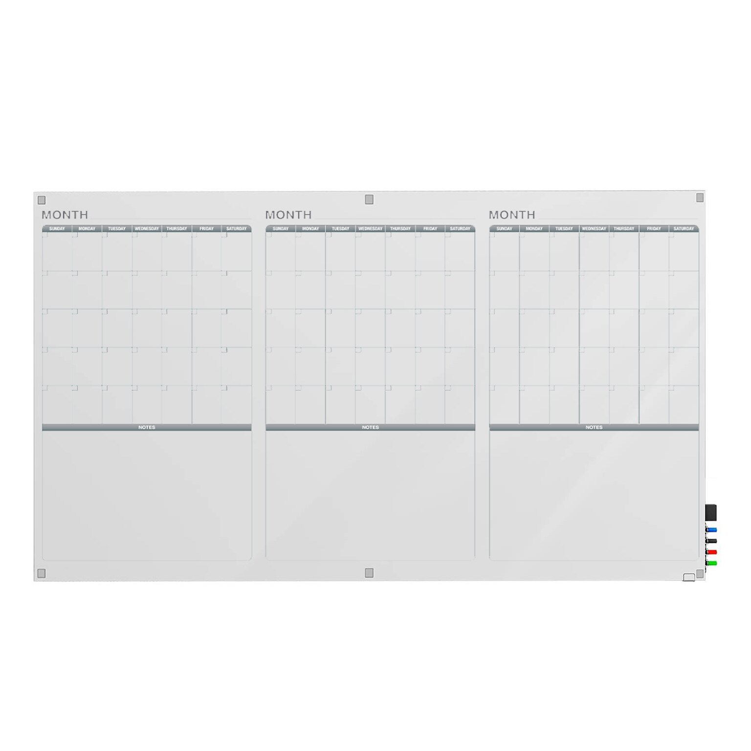 Ghent Harmony Glass Dry-Erase Calendar Whiteboard, 6 x 4 (GRPHMYRN33M-46)