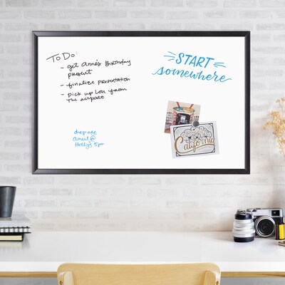 U Brands Steel Dry-Erase Whiteboard, Wood Frame, 2 x 3 (311U00-01)