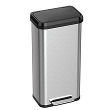 iTouchless SoftStep EXP Stainless Steel Step Trash Can with Plastic Lid, 20 Gallon, Silver/Black (PP