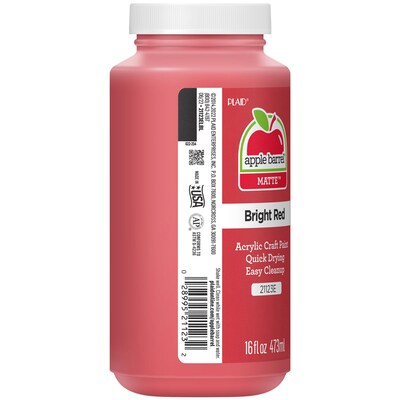 Apple Barrel Acrylic Paint Matte, 16oz., Bright Red, 3/Pack(APP21123E-3)