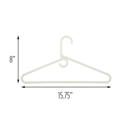 Honey-Can-Do Recycled Plastic White Hangers, 60-Pack