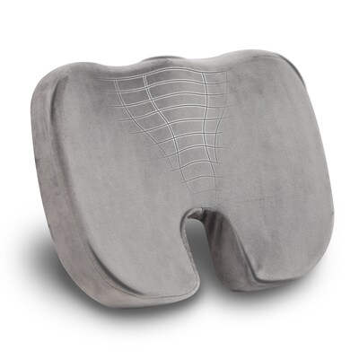 Mind Reader Memory Foam Office Chair Ergonomic Orthopedic Cushion, Gray (SEACUSH-GRY)