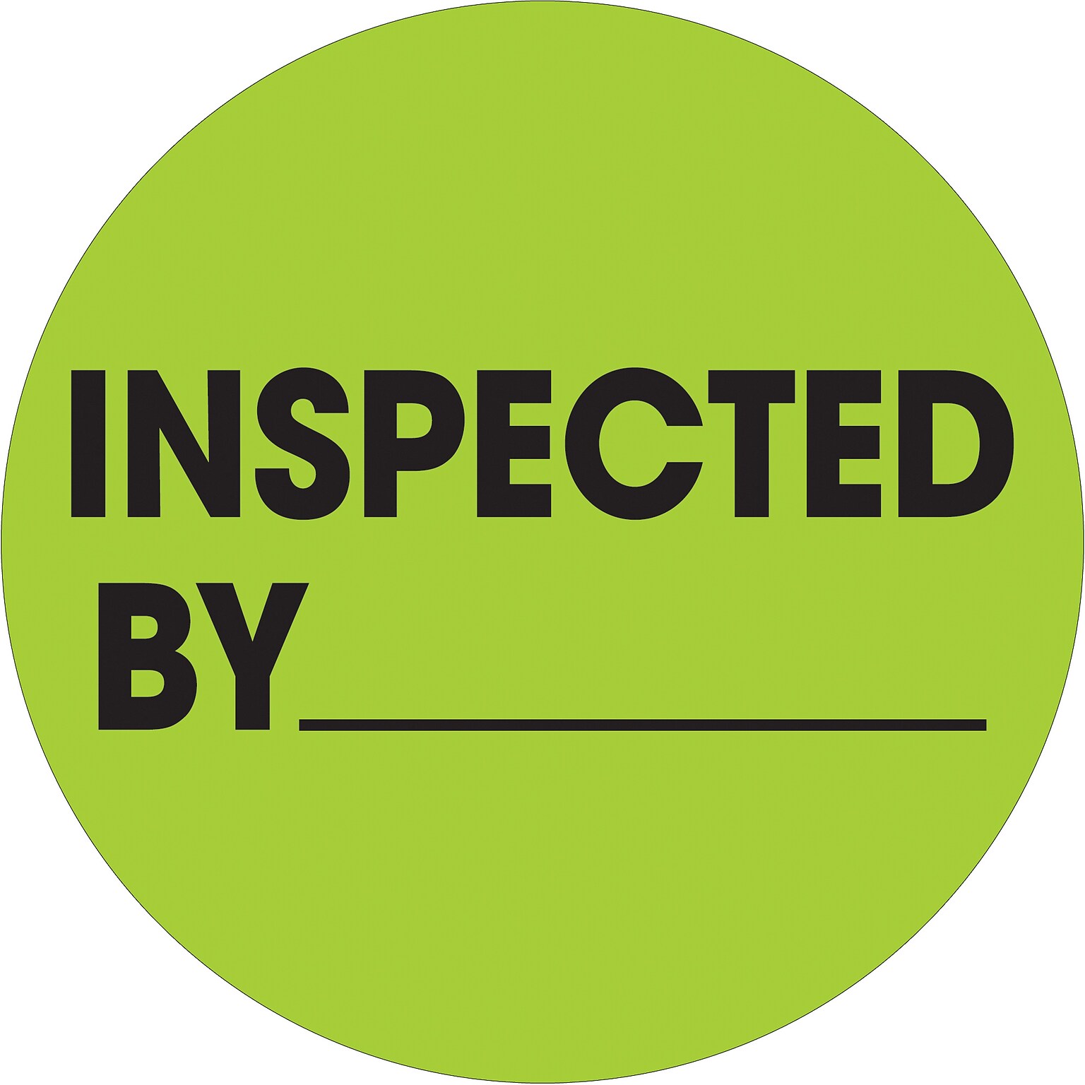 Tape Logic Inspected By Labels, 1 Dia., Fluorescent Green, 500/Roll (DL1265)