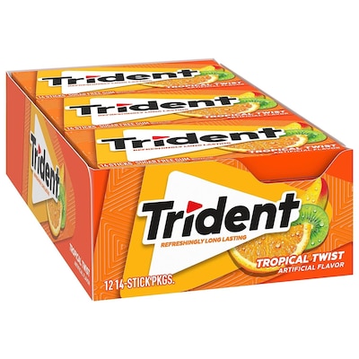 Trident Sugar Free Gum, Mint Bliss, 14 Pieces, 15-count