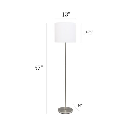 Simple Designs 57" Floor Lamp with Drum Shade, White (LF2004-WHT)