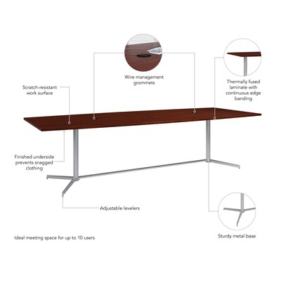 Bush Business Furniture 120W x 48D Boat Shaped Conference Table with Metal Base, Hansen Cherry (99TBM120HCSVK)