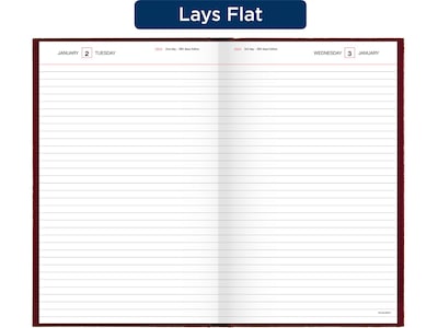2024 AT-A-GLANCE Standard Diary 7.75" x 12" Daily Diary, Hardsided Cover, Red/Gold (SD376-13-24)
