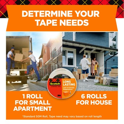 Scotch Moving & Storage Packing Tape with Dispenser, 1.88" x 38.2 yds., Clear, 4/Pack (3650S-4RD)