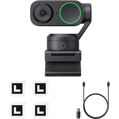Insta360 Link 2 HD 4K WebCam, Magnetic Mounted, Black (CINSABNB)