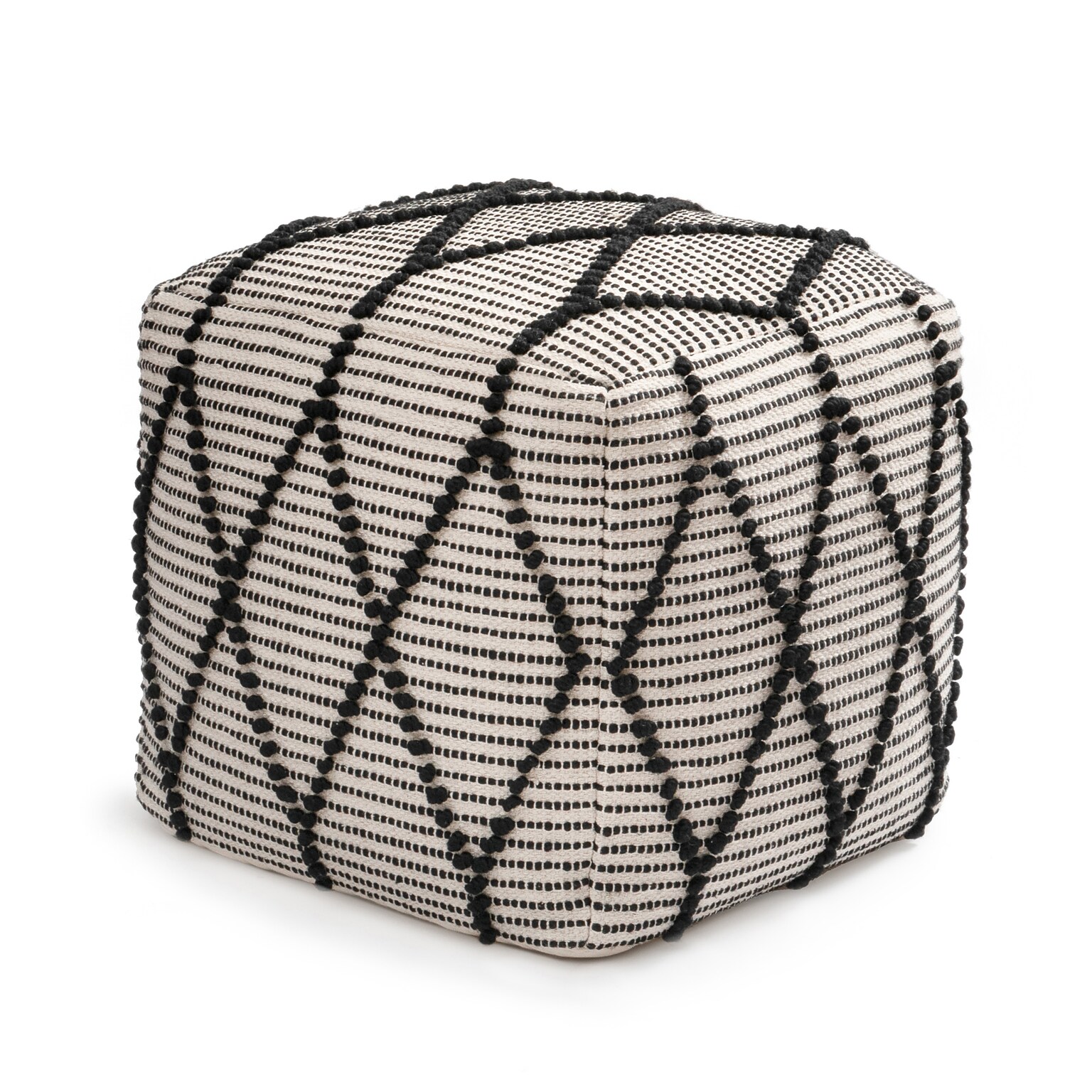 Anji Mountain Atlas Noir Fabric Rectangular Pouf Ottoman (AMBPF098-1917)