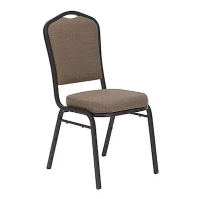 NPS 9300 Series Deluxe Fabric Upholstered Stack Chair, Natural Taupe/Black Sandtex, 20 Pack (9378-BT/20)