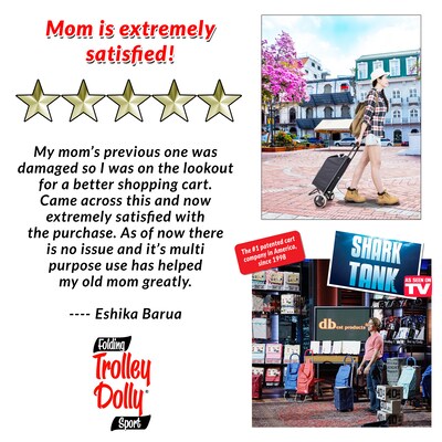 Dbest Trolley Dolly Sport Foldable Rolling Grocery Cart, Black (01-916)