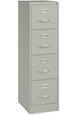 Lorell Fortress Series Commercial-Grade Vertical File Cabinet, Letter Size, Lockable, 52"H x 15"W x 22"D, Light Gray (LLR42295)