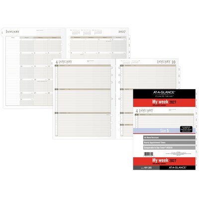 2027 AT-A-GLANCE 11 x 8.5 Weekly & Monthly Planner Refill, White/Brown (491-285-27)